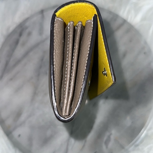 Céline Authentic Long Wallet Taupe & Yellow  Famous Celine Leather EUC - Picture 12 of 14